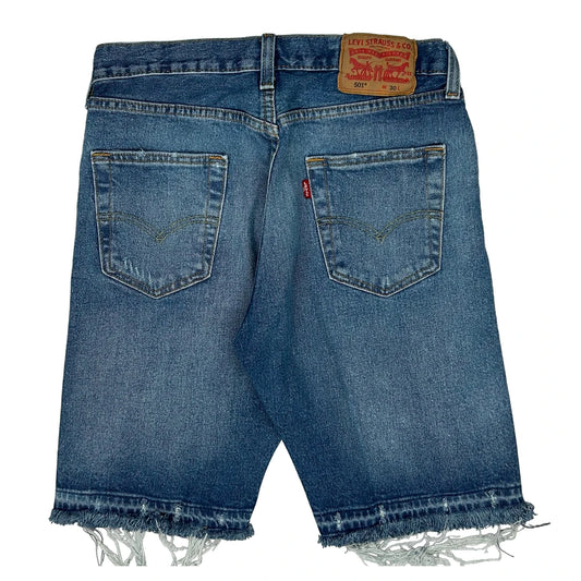 Vintage Levis Cut Off Denim Shorts - 29W 11L Blue Denim