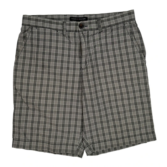 Tommy Hilfiger Checked Shorts - 34W 10L Grey Cotton