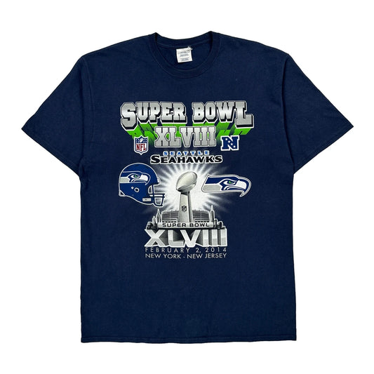 Seattle Seahawks Gildan Nfl T-Shirt - XL Navy Cotton