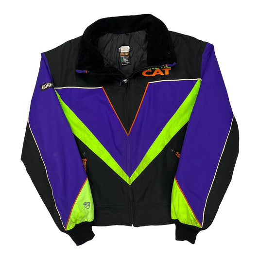 Goretex Unbranded Graphic Ski Jacket - Medium Black Nylon
