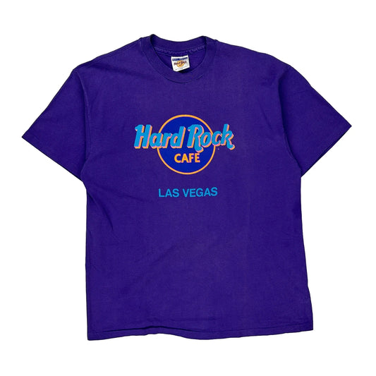 Las Vegas Hard Rock Cafe Single Stitch T-Shirt - Large Purple Cotton