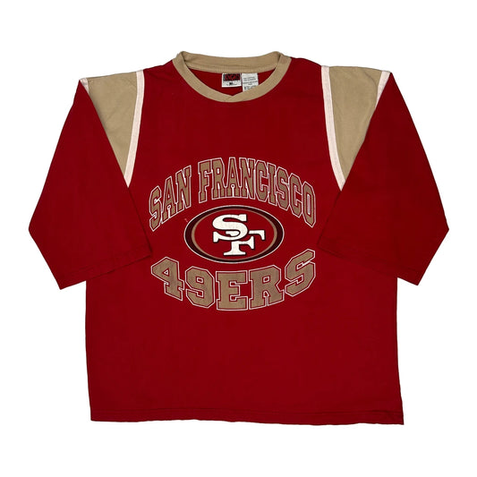 Vintage San Francisco 49Ers Iron Knights Athletics Nfl Long Sleeve T-Shirt - XL Red Cotton