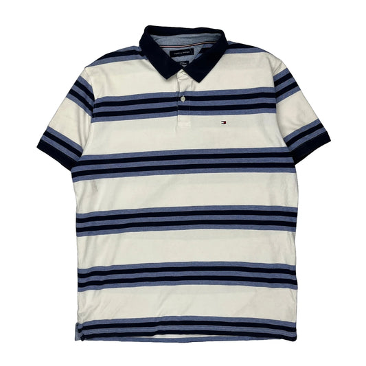 Tommy Hilfiger Polo Shirt - Large White Cotton