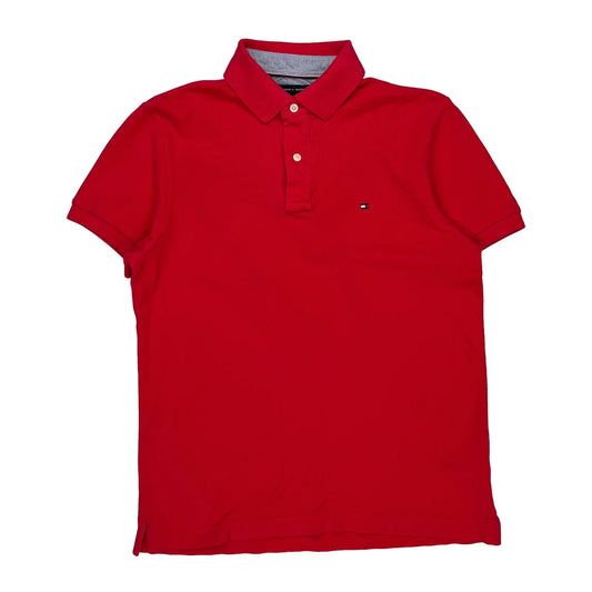 Tommy Hilfiger Polo Shirt - Medium Red Cotton