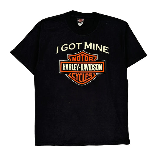 Charleston, S.C. Harley Davidson Graphic T-Shirt - Large Black Cotton