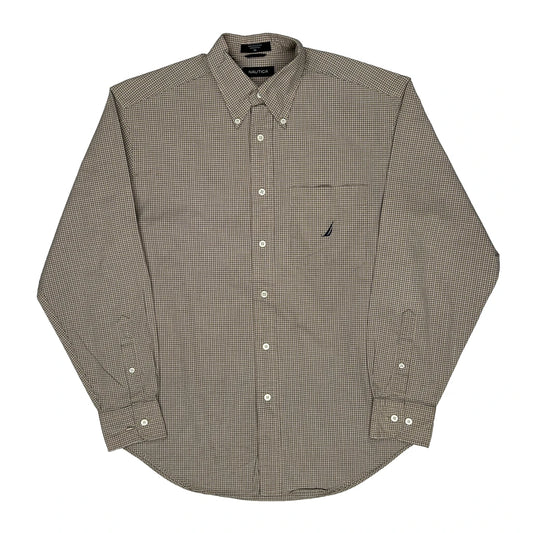 Nautica Checked Shirt - Medium Beige Cotton