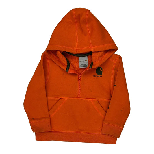 Age 2 Carhartt Hoodie - XS Orange Cotton Blend