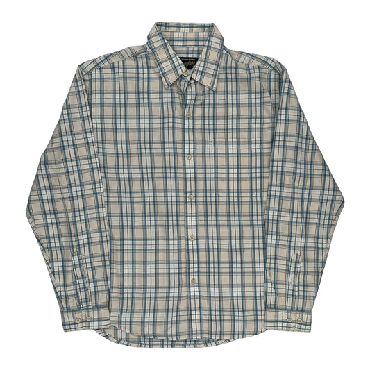 Wrangler Checked Shirt - Large Blue Cotton