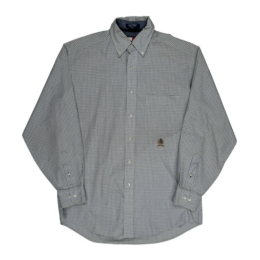 Vintage Tommy Hilfiger Checked Shirt - Small Blue Cotton