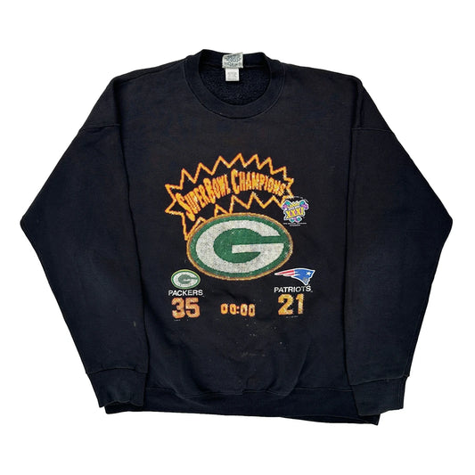Green Bay Packers Nutmeg Graphic Sweatshirt - 2XL Black Cotton