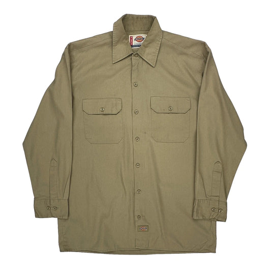 Dickies Shirt - Medium Khaki Polyester Blend