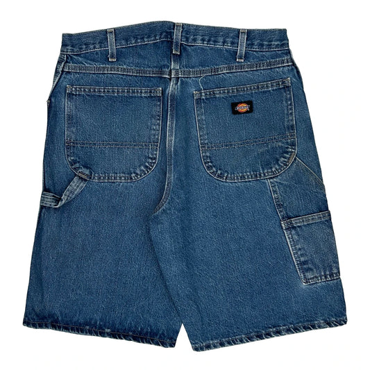 Dickies Baggy Denim Shorts - 32W 10L Blue Cotton