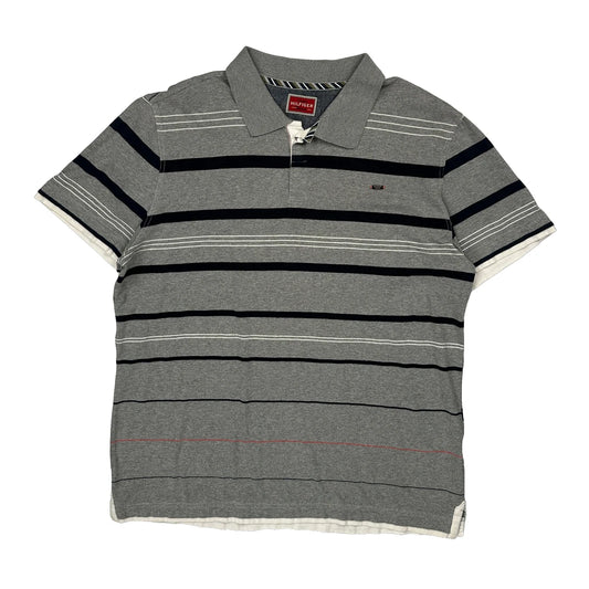 Tommy Hilfiger Denim Striped Polo Shirt - XL Grey Cotton