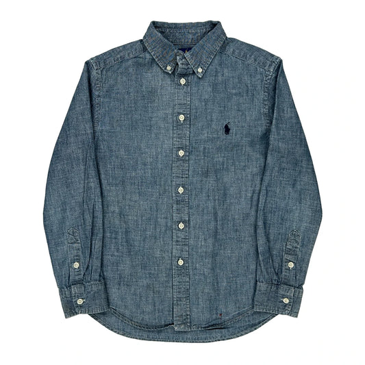 Age 8-9 Ralph Lauren Denim Shirt - Medium Blue Cotton