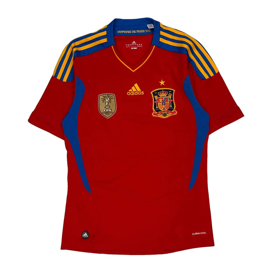 2010 Spain Adidas Football Shirt - Small Red Polyester