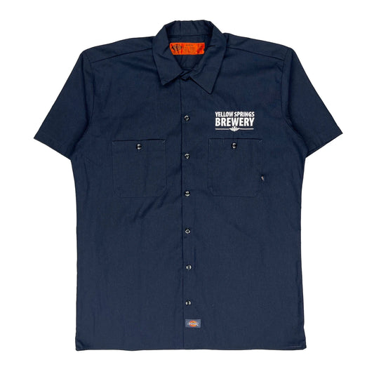 Dickies Short Sleeve Shirt - Medium Navy Polyester Blend