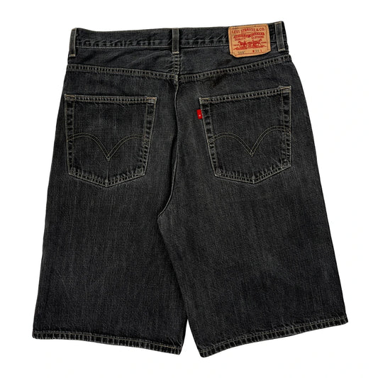 Levis Denim Shorts - 34W 12L Black Cotton