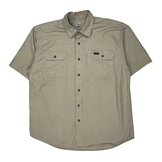 Carhartt Short Sleeve Shirt - Large Beige Cotton