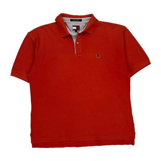Tommy Hilfiger Polo Shirt - Medium Orange Cotton