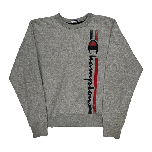 Champion Graphic Sweatshirt - Small Grey Cotton