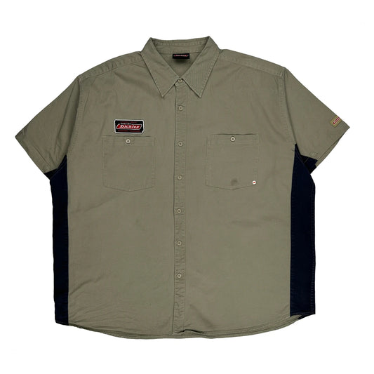 Vintage Dickies Short Sleeve Shirt - No Size Khaki Cotton