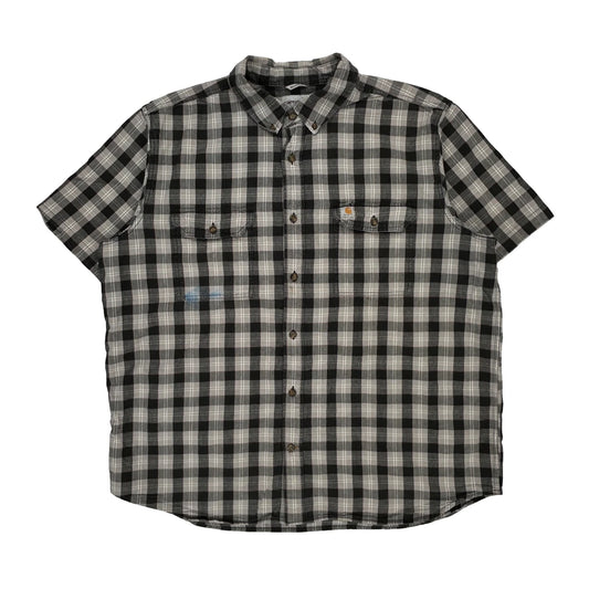 Carhartt Checked Short Sleeve Shirt - 2XL Black & White Cotton