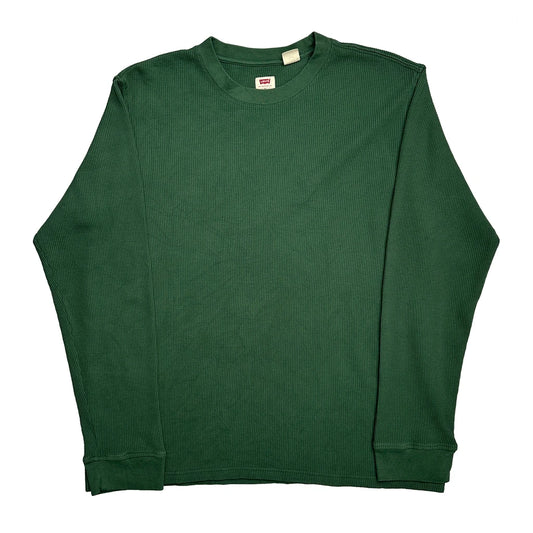 Levis Long Sleeve T-Shirt - XL Green Cotton