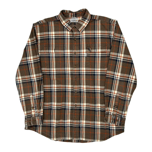 Carhartt Checked Flannel Shirt - 2XL Orange Cotton