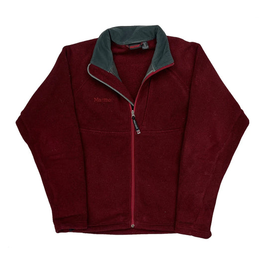 Vintage Marmot Fleece Jacket - Medium Red Polyester