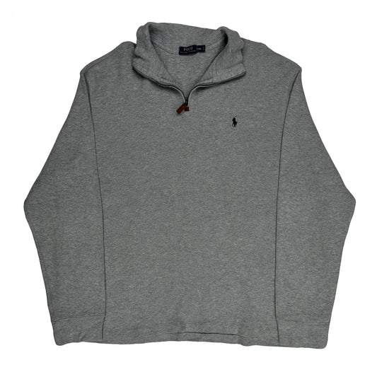 Polo By Ralph Lauren 1/4 Zip - 2XL Grey Cotton