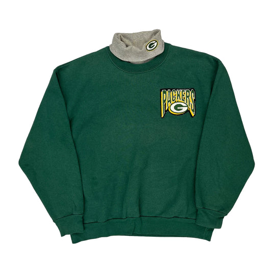 Packers Majestic Football Sweatshirt - Large Green Cotton