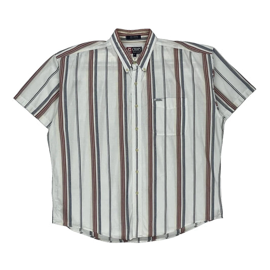 Chaps Ralph Lauren Striped Short Sleeve Shirt - XL Blue Cotton