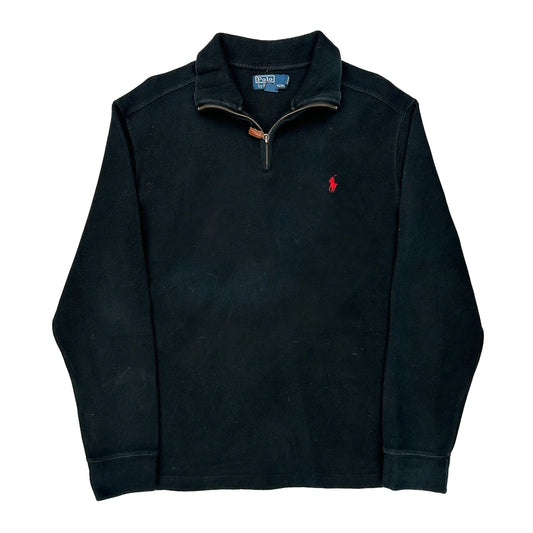 Polo By Ralph Lauren 1/4 Zip - Large Black Cotton