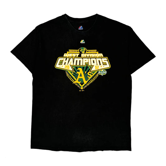 Vintage West Division Champions 2012 Majestic Mlb T-Shirt - XL Black Cotton