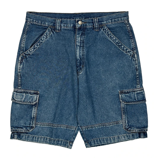 Wrangler Cargo Denim Shorts - 36W 10L Blue Denim