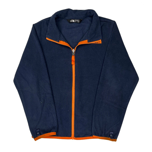 Age 7-8 The North Face Collared Fleece Jacket - Small Navy Polyester