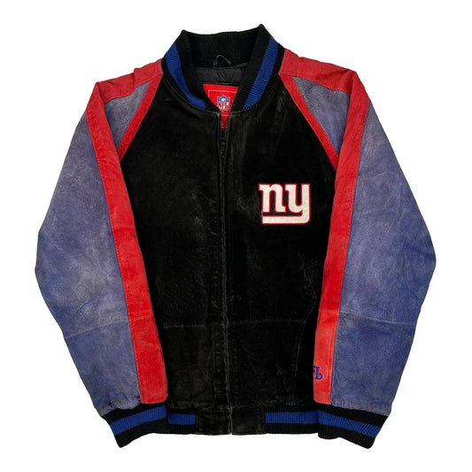 New York Giants Nfl Varsity Jacket - Medium Black Suede