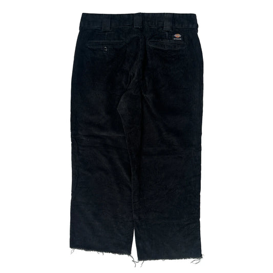 Vintage Dickies Double Knee Baggy Cord Trousers - 34W 27L Black Corduroy