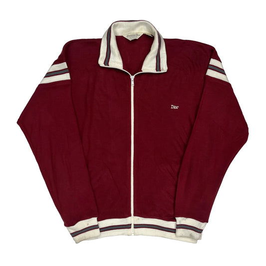 Vintage Christian Dior Track Jacket - Large Red Acrylic