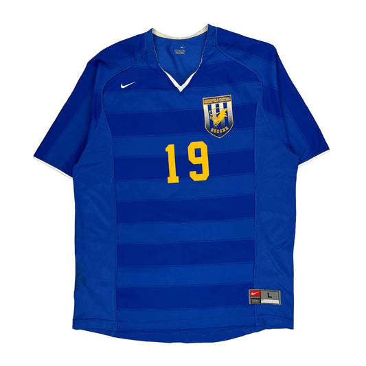 Soccer Nike Striped Jersey - Large Blue Polyester