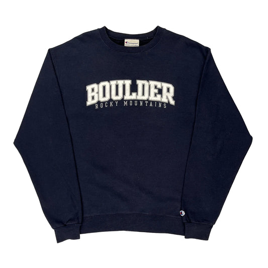 Rocky Mountains Champion College Sweatshirt - Large Navy Cotton
