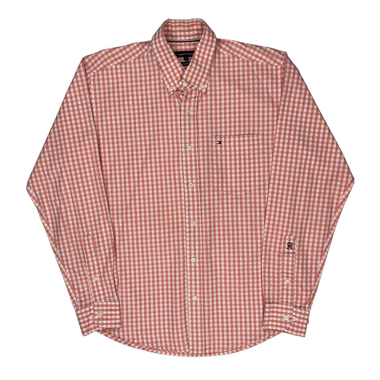 Vintage Tommy Hilfiger Checked Shirt - Large Red Cotton