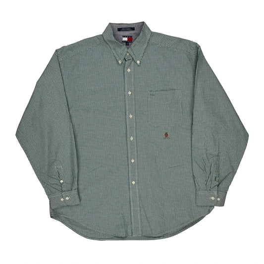 Tommy Hilfiger Checked Shirt - XL Green Cotton