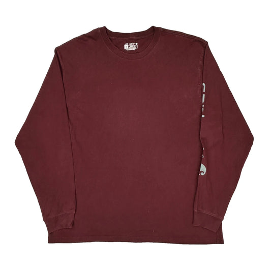 Carhartt Long Sleeve T-Shirt - XL Burgundy Cotton