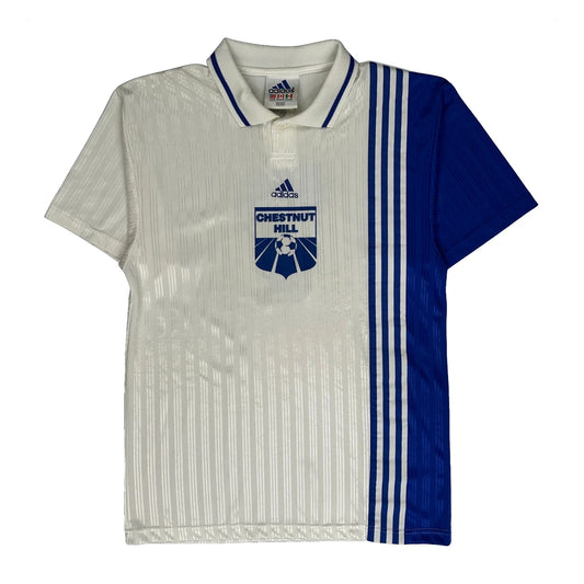 Chestnut Hill Crest Adidas Striped Football Shirt - Medium White Polyester