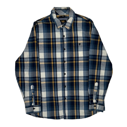 Lee Checked Shirt - Large Blue Cotton