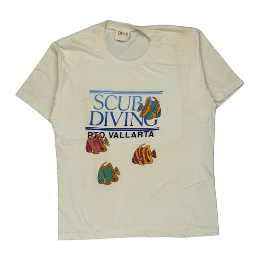 Scuba Diving Deor Single Stitch T-Shirt - XL Cream Cotton