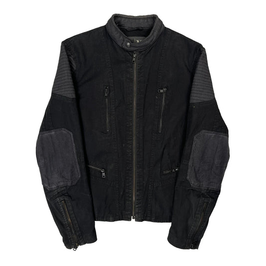 Armani Exchange Biker Jacket - Medium Black Cotton Blend