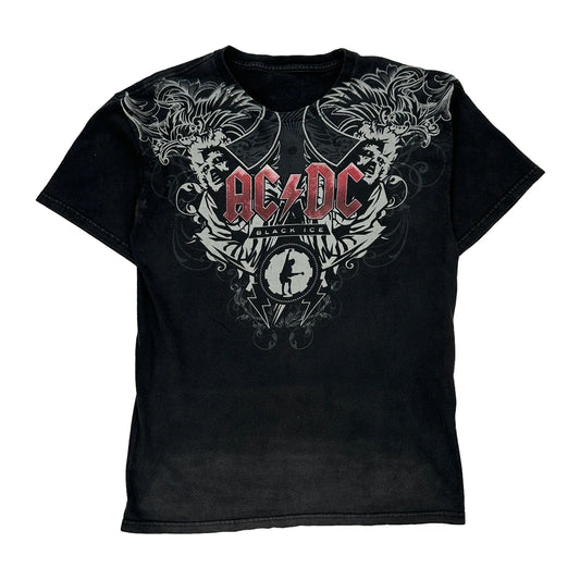 Black Ice Ac/Dc Band T-Shirt - Large Black Cotton