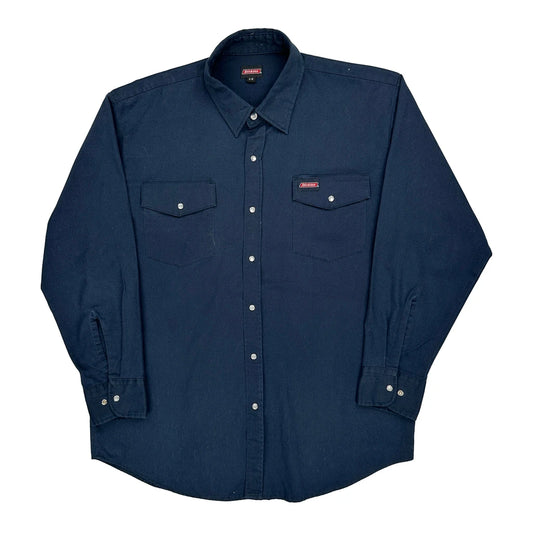 Dickies Shirt - Large Navy Cotton